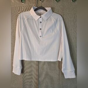 Calvin Klein White Long Sleeve Polo Shirt